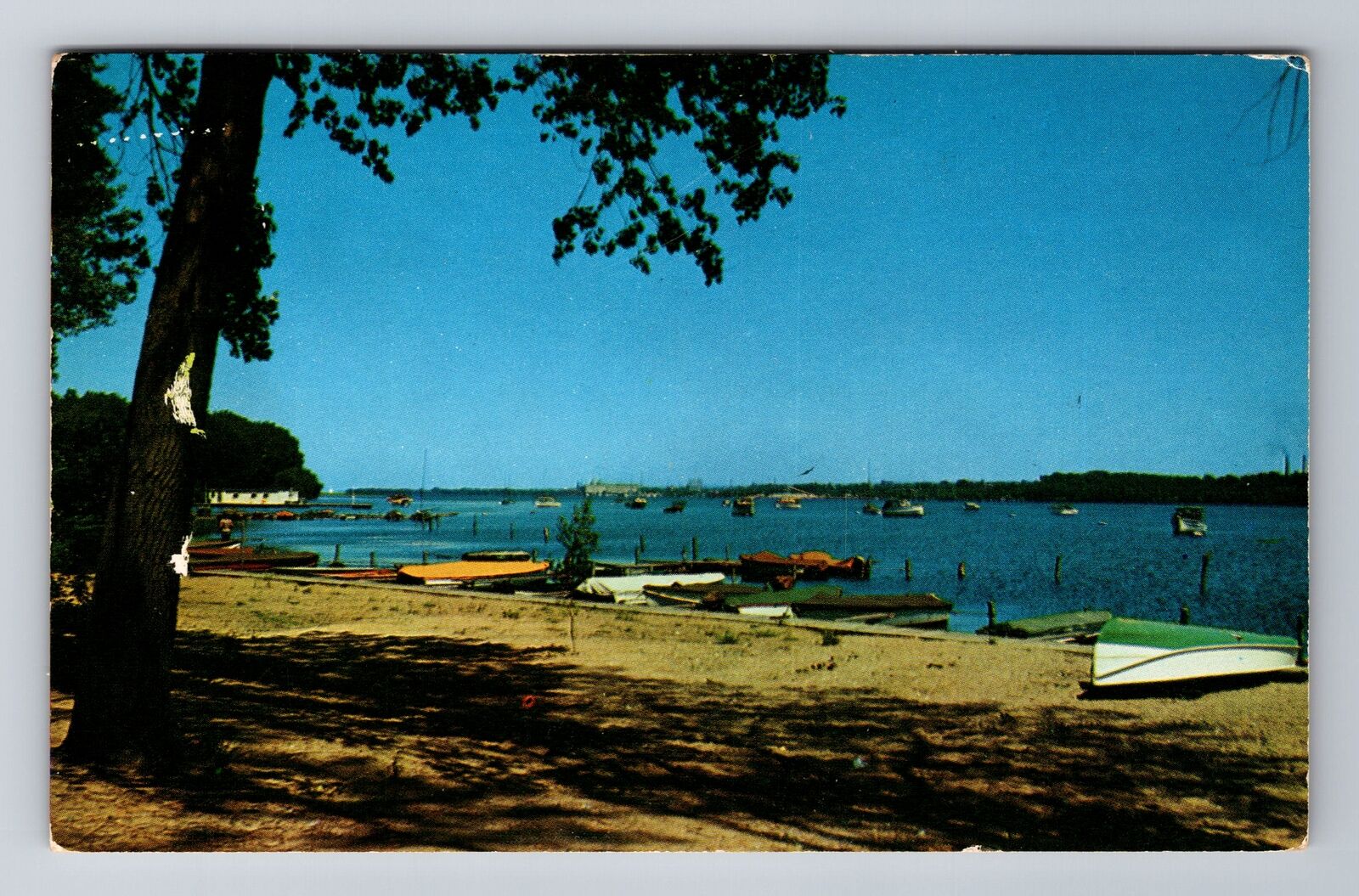 Erie PA-Pennsylvania, Skyline From Presque Inlet, Vintage c1957 Postcard