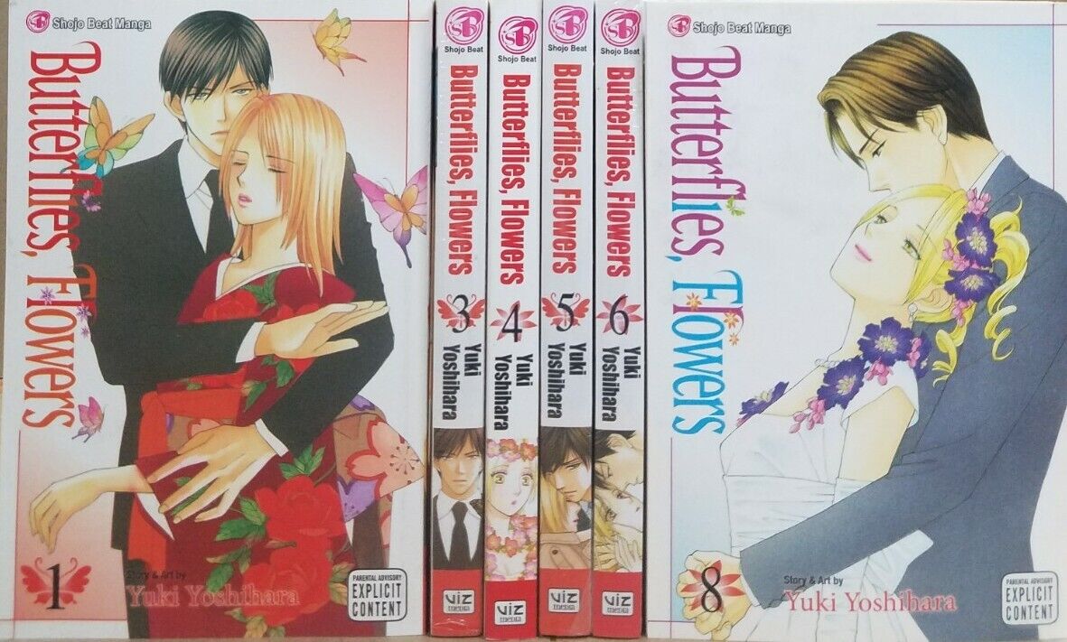 Butterflies Flowers 6 Volumes Manga By Yuki Yoshihara new Viz Media 1,3,4,5,6,8