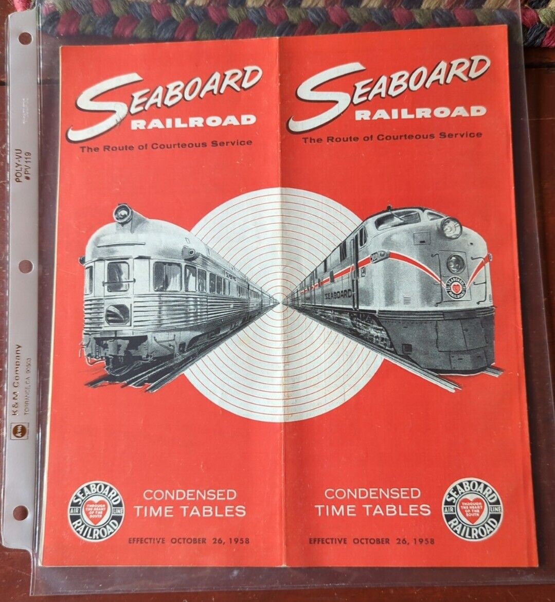 Vintage 1958 Seaboard Railway Advertising Times Table Booklet