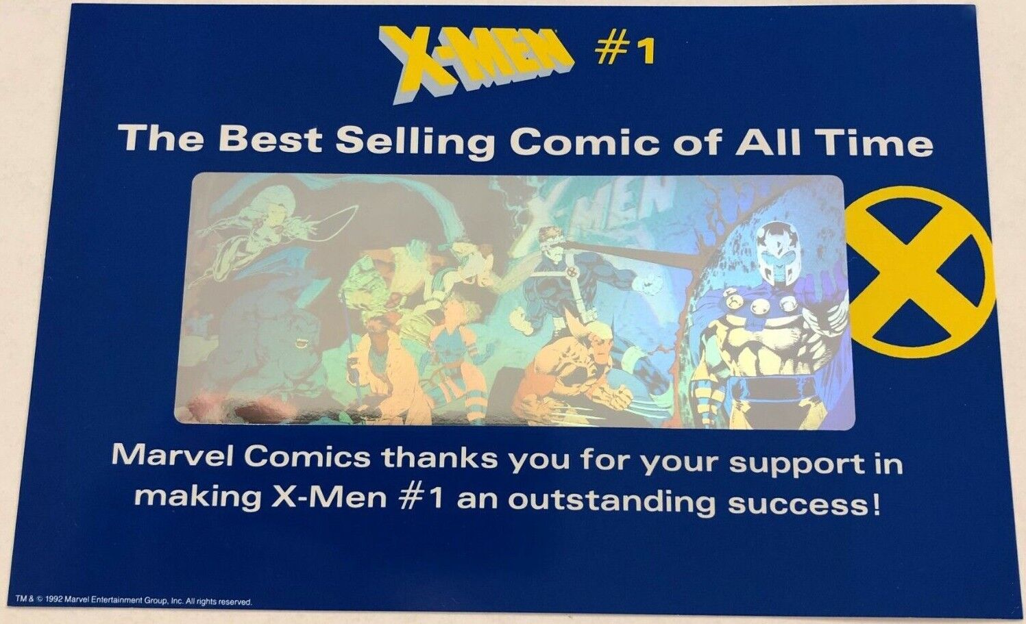 X-Men #1 Retail Store Promo Best Selling Comic of All Time Hologram Support Card
