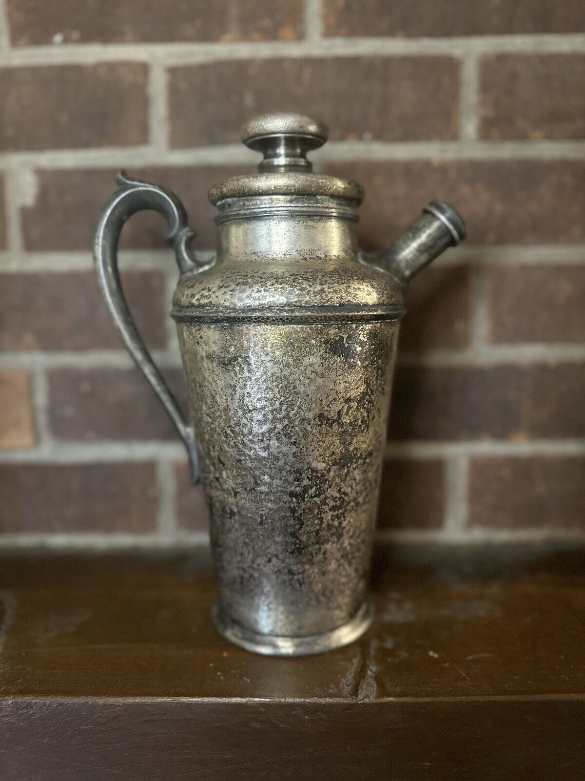 Antique 1847 Rogers Bros Cocktail Shaker Hand Hammered Silver 48 oz 1910-1920