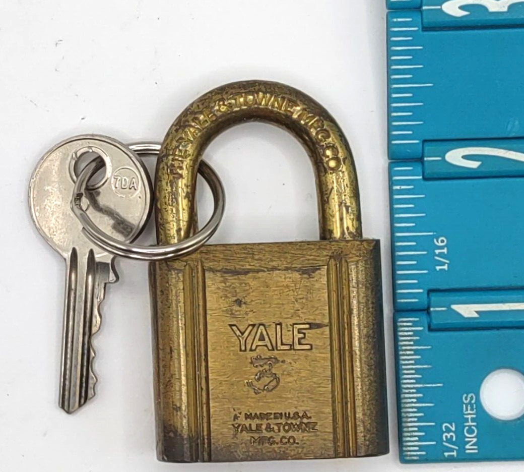 Vintage Yale Made for U.S.N. Padlock US Navy Issue with key