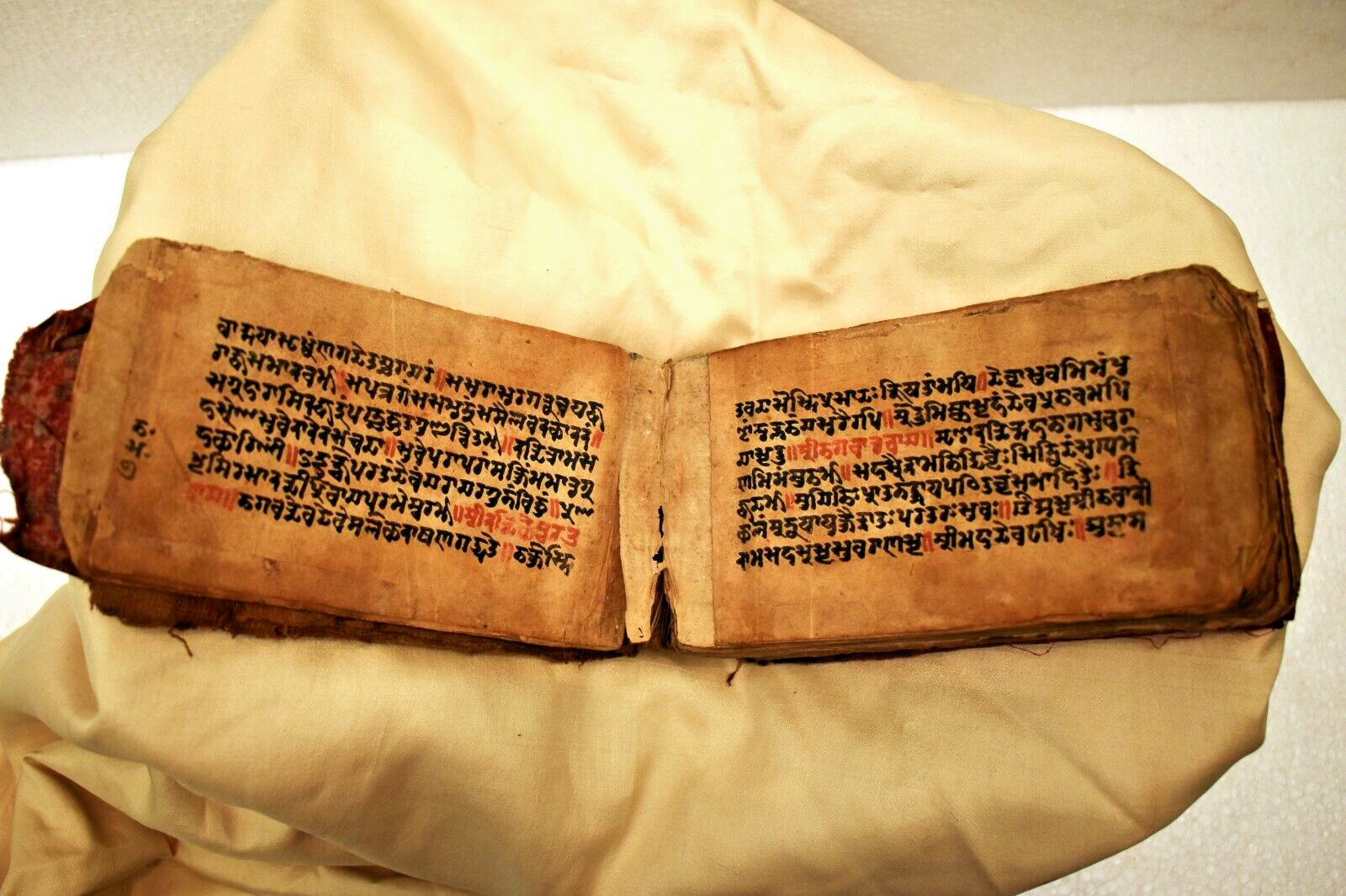 Antique Sanskrit Manuscript Book Of Hindu Mythology Hand Written Religious Rare\