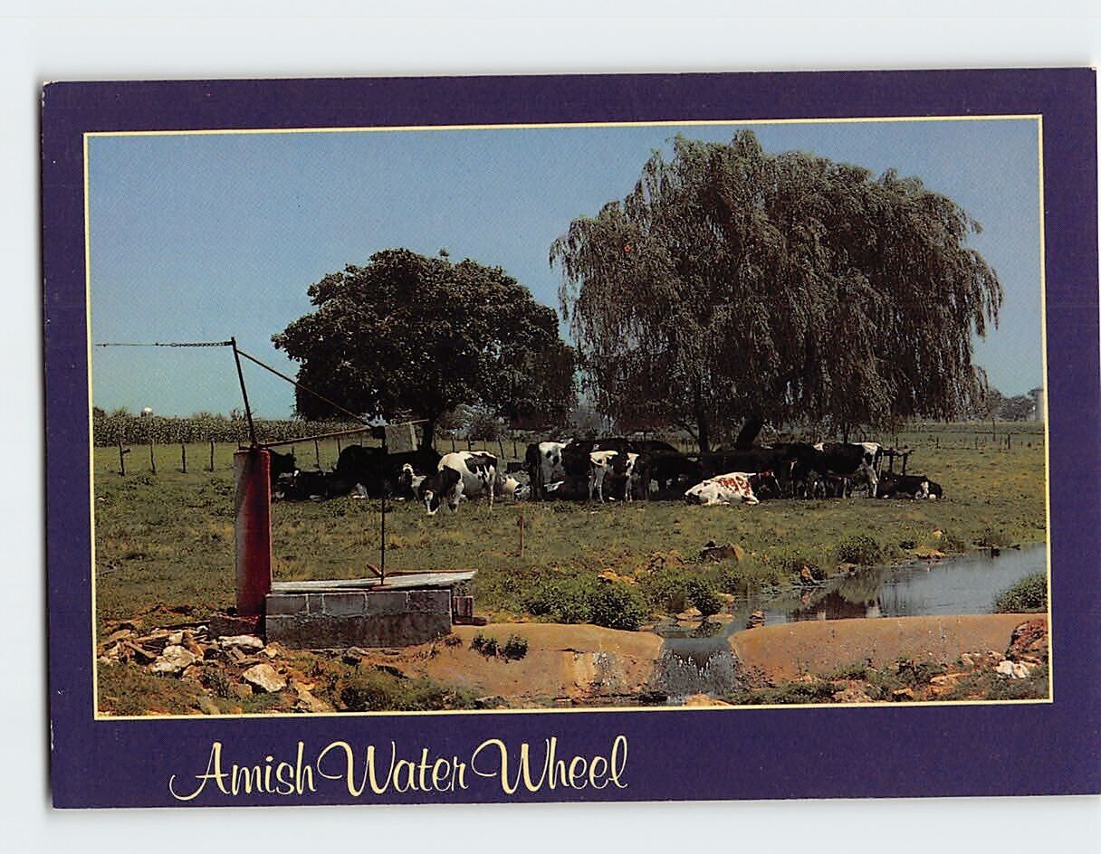 Postcard Amish Water Wheel, Pennsylvania