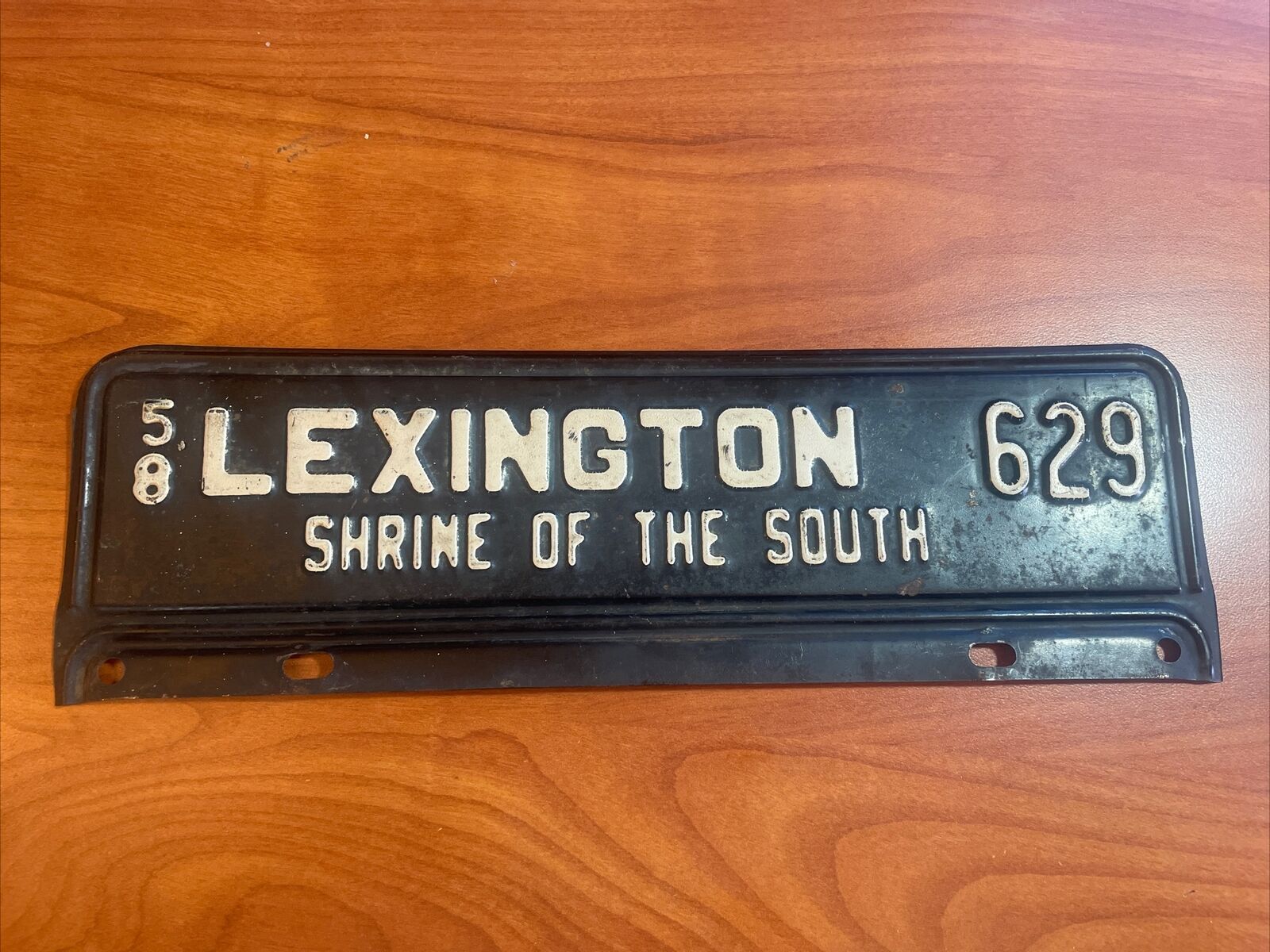 Rare 1958 Lexington Virginia VA SHRINE OF THE SOUTH License Plate Tag Topper