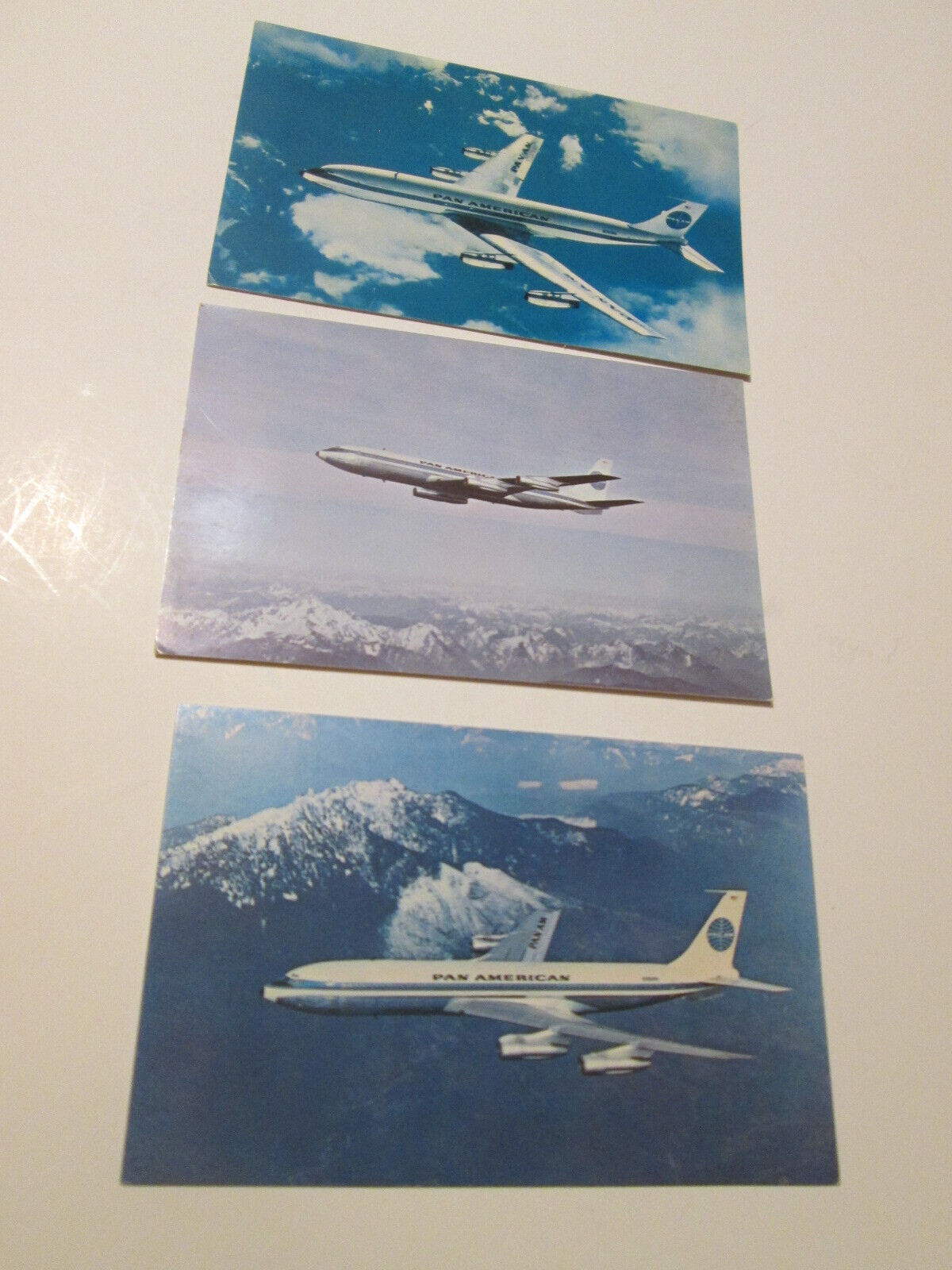Lot of 3 Pan Am 707 Jet Postcards 1960’s -1970’s UNUSED