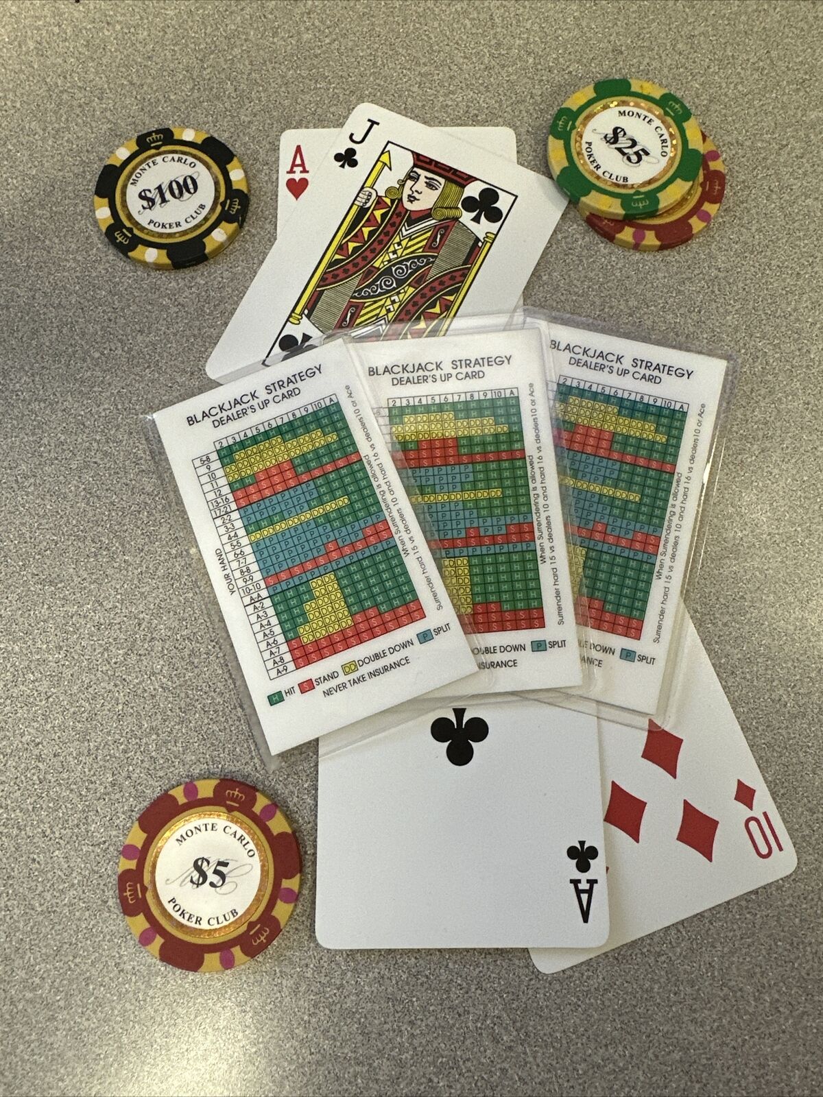 Blackjack Casino Table Game Strategy Cards 3 Small