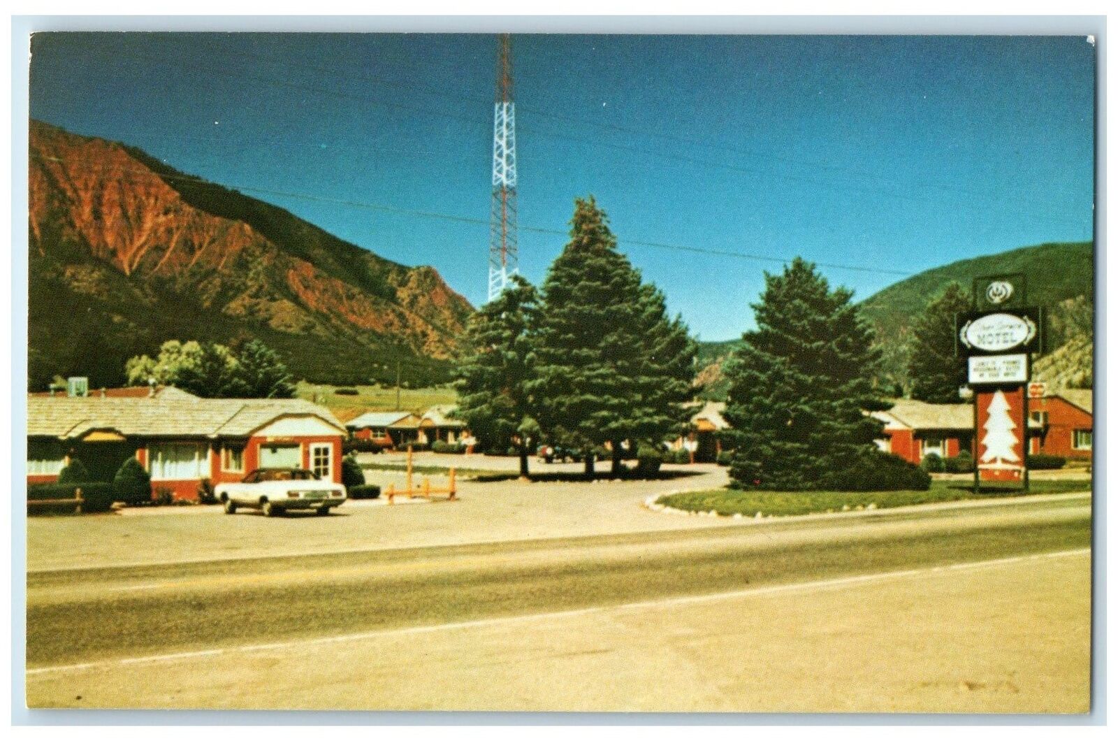 c1950's Silver Spruce Motel & Restaurant Glenwood Springs Colorado CO Postcard