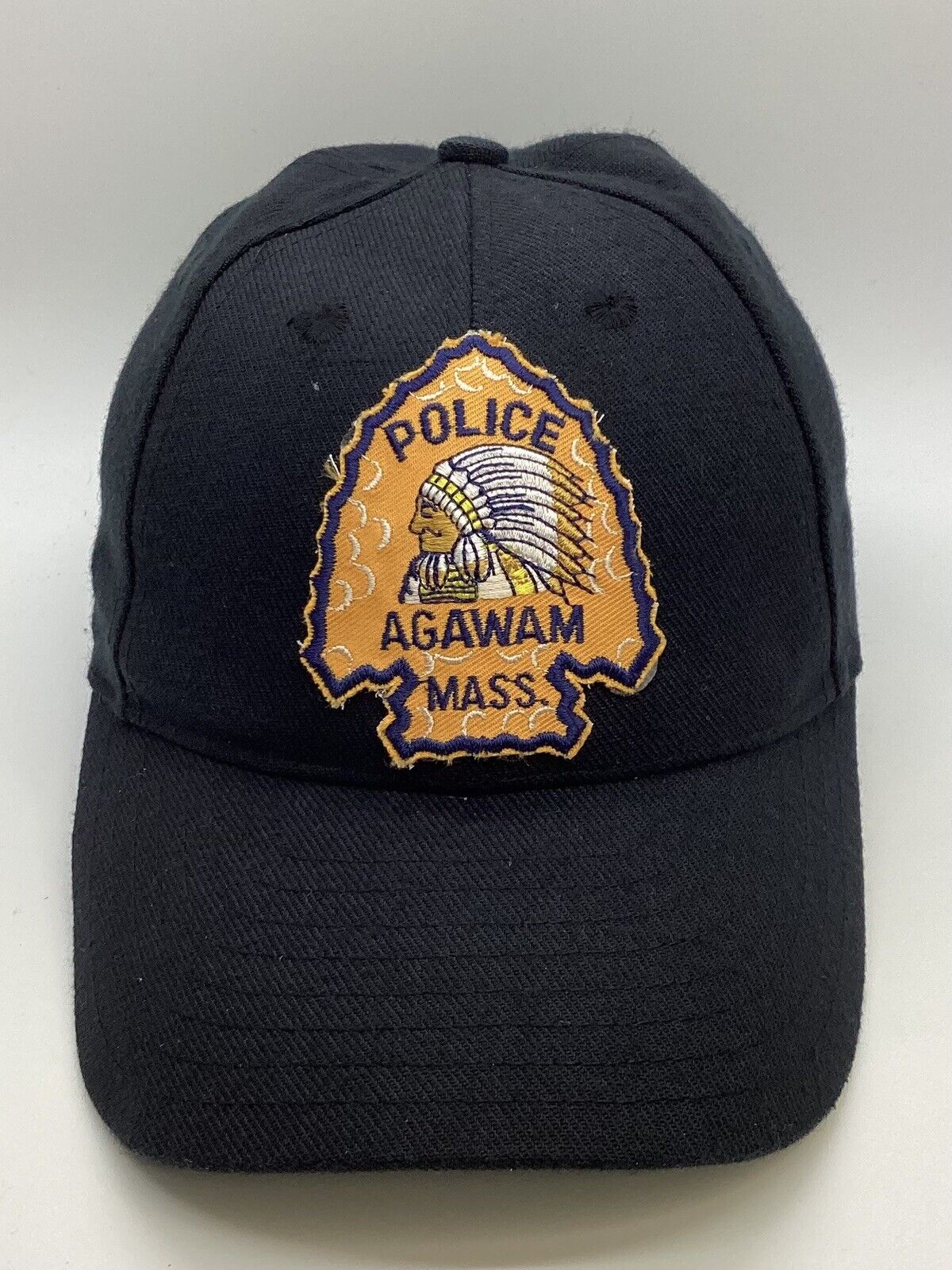 Agawam Mass Police Dept Cap Hat Women S-M Youth M-L New Era Wool Acrylic Black