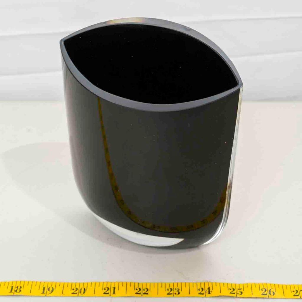Lido Handblown Black Vase by Tiina Nordström Finland Art Glass