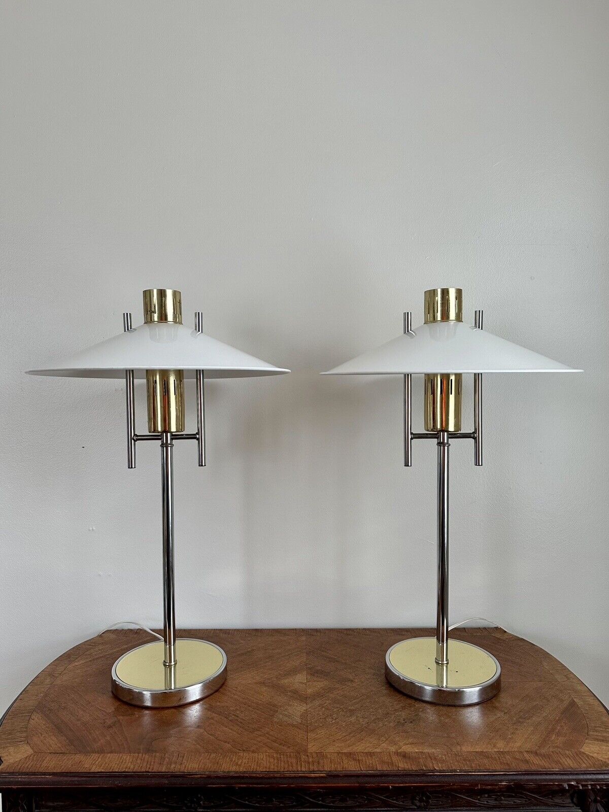 REDUCED Rare Modern / Postmodern Table Lamps, Robert Sonneman, c. 1970s PAIR