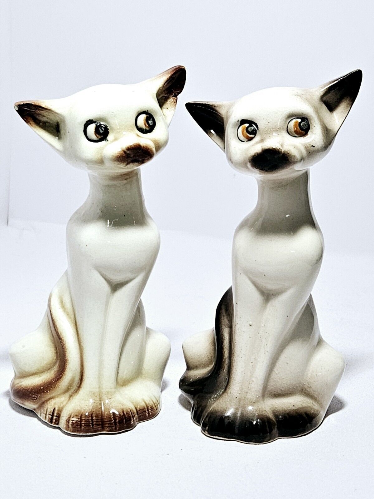 Vintage Japanese Siamese Kitty Cats   Porcelain Figurines (Pair) 5\