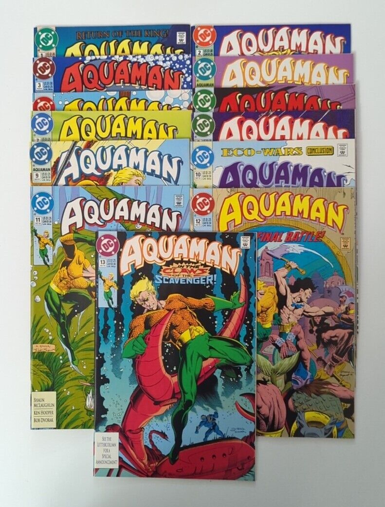 Aquaman comic books #1-13 (complete 1991 DC series). VF/NM 
