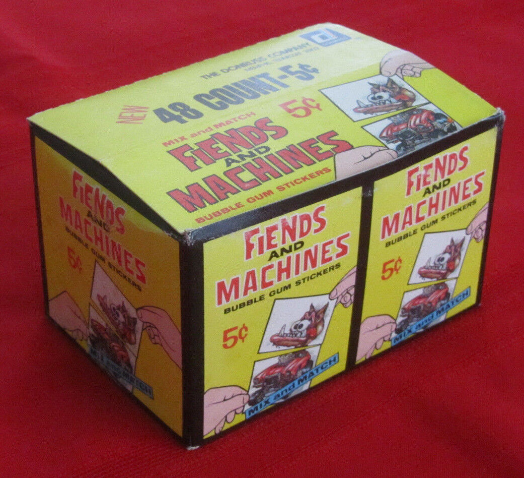 VINTAGE 1970 FIENDS AND MACHINES EMPTY 5 CENTS BOX IN OUTSTANDING CONDITION