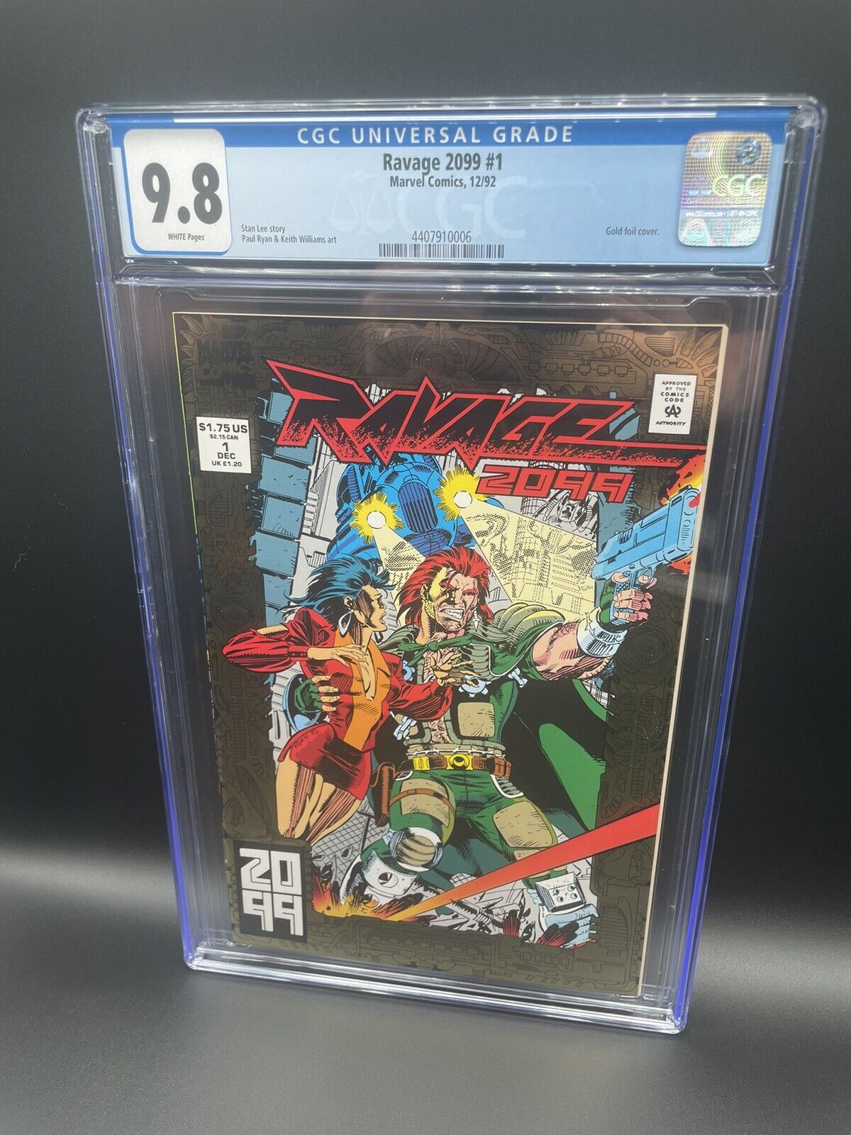 Ravage 2099 #1 Gold Foil Cover 12/92 CGC 9.8