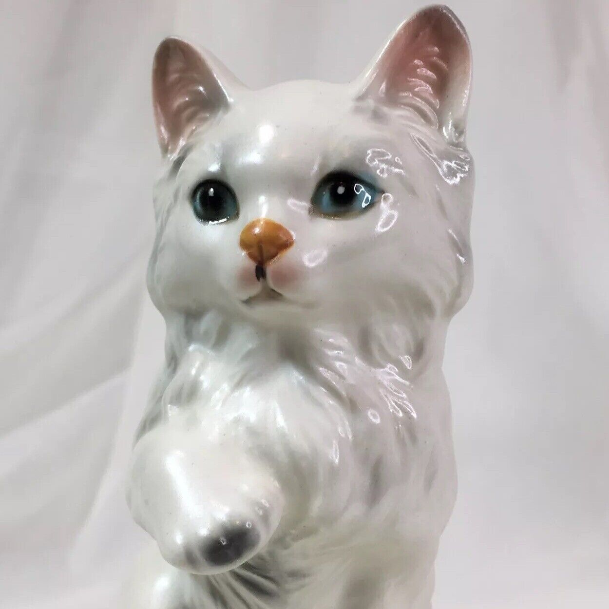 5” Vintage Kitten, Cat Figurine, Brinn’s, Japan, White, Porcelain, Collectible❤️