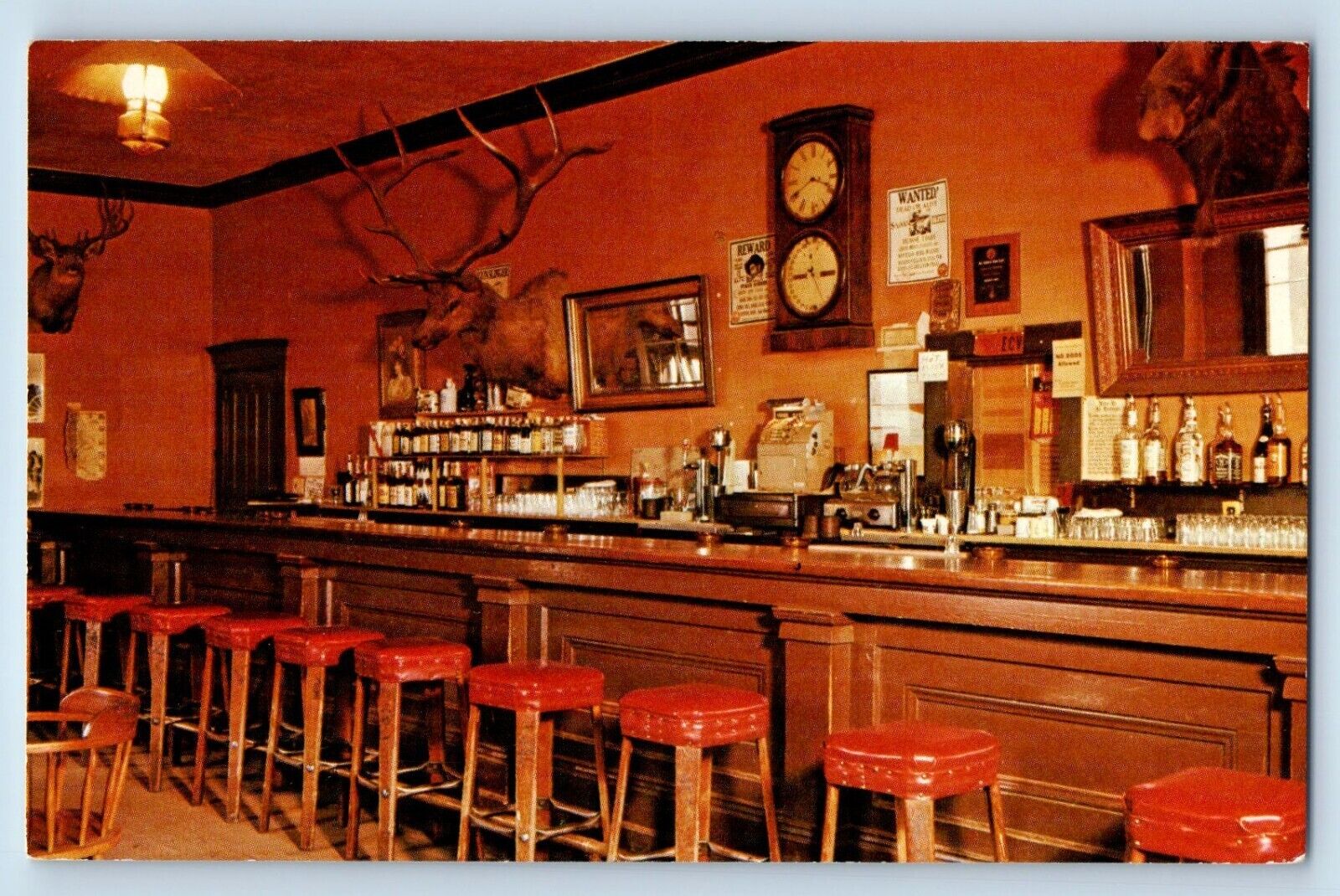 Stockton California Postcard Murphys Hotel Bar Room Interior View c1960 Vintage