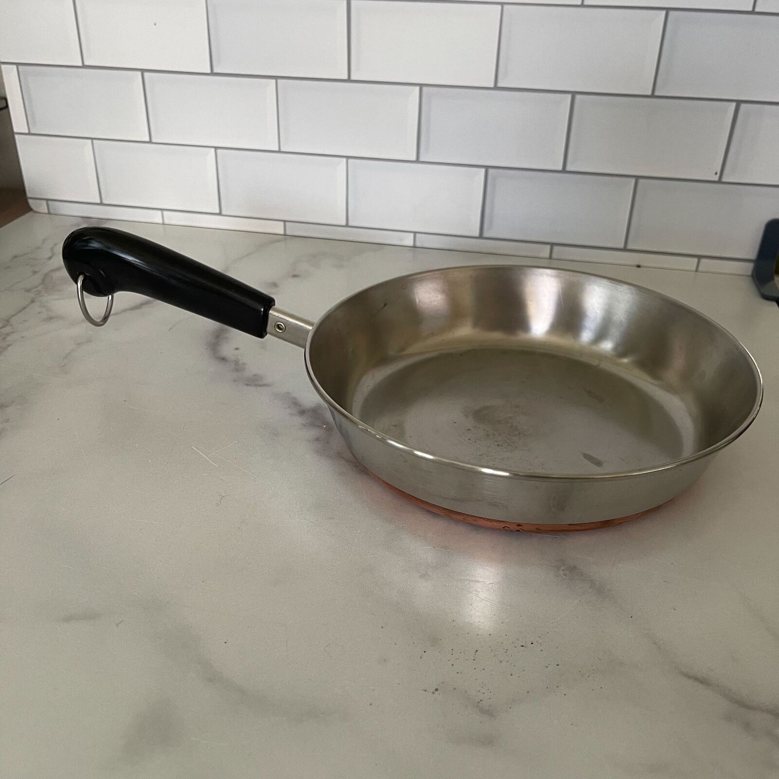 Vintage Revere Ware Copper Clad Stainless Steel Fry Pan 8