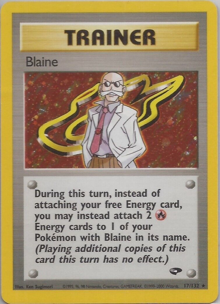 Pokemon Gym Challenge TCG - Blaine Trainer Holo Foil Rare Card #17/132