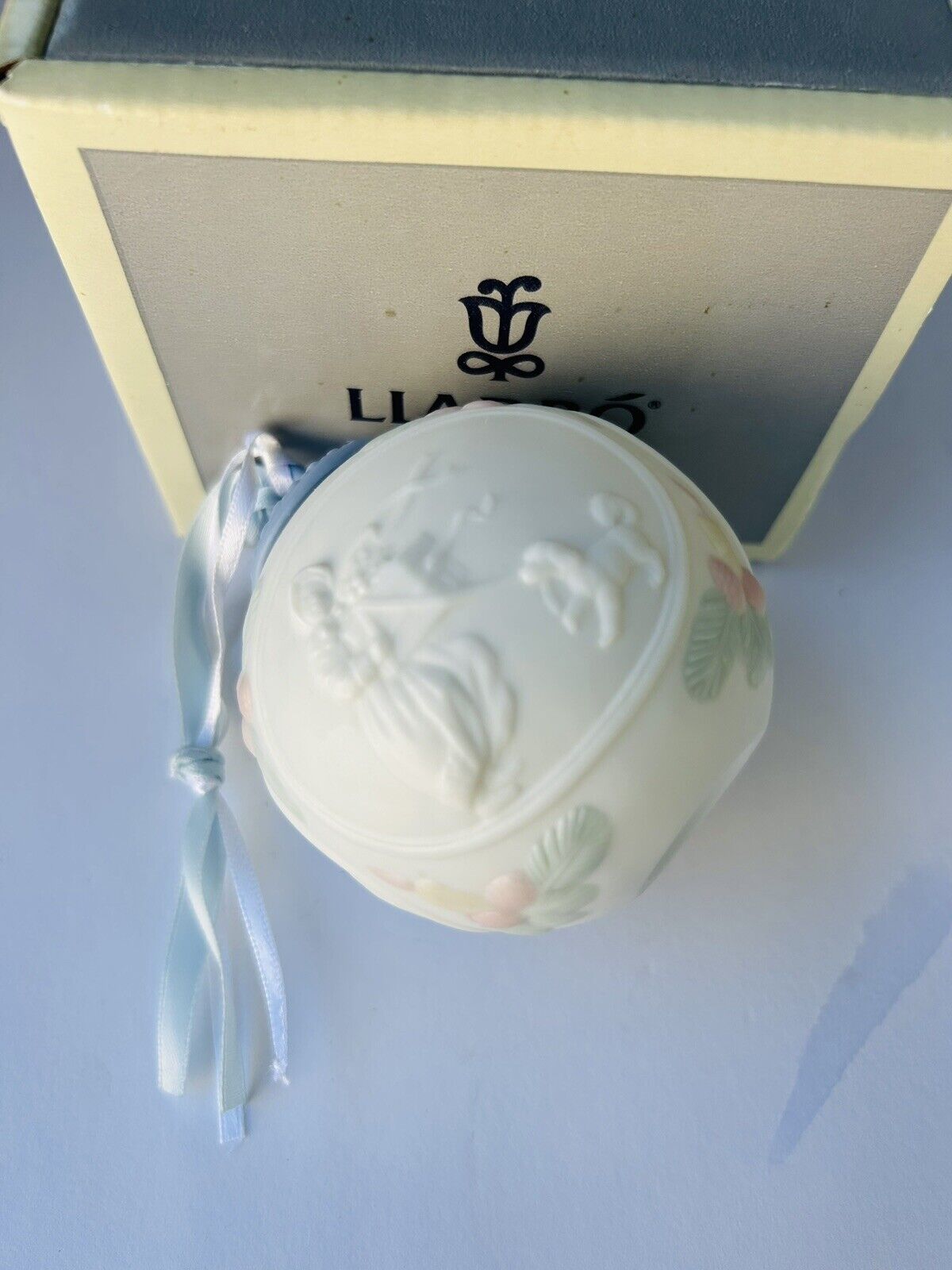 Vintage LLadro 1993 Christmas Ornament Bell in Box