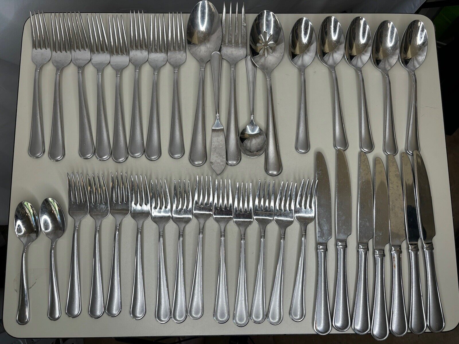 Mikasa Virtuoso Frost 39 Piece Stainless Set Lot Forks Knives Spoons & Serving
