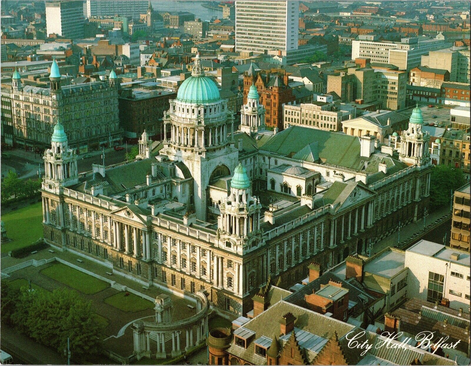 Ireland Postcard: Aerial View Of City Hall In Belfast