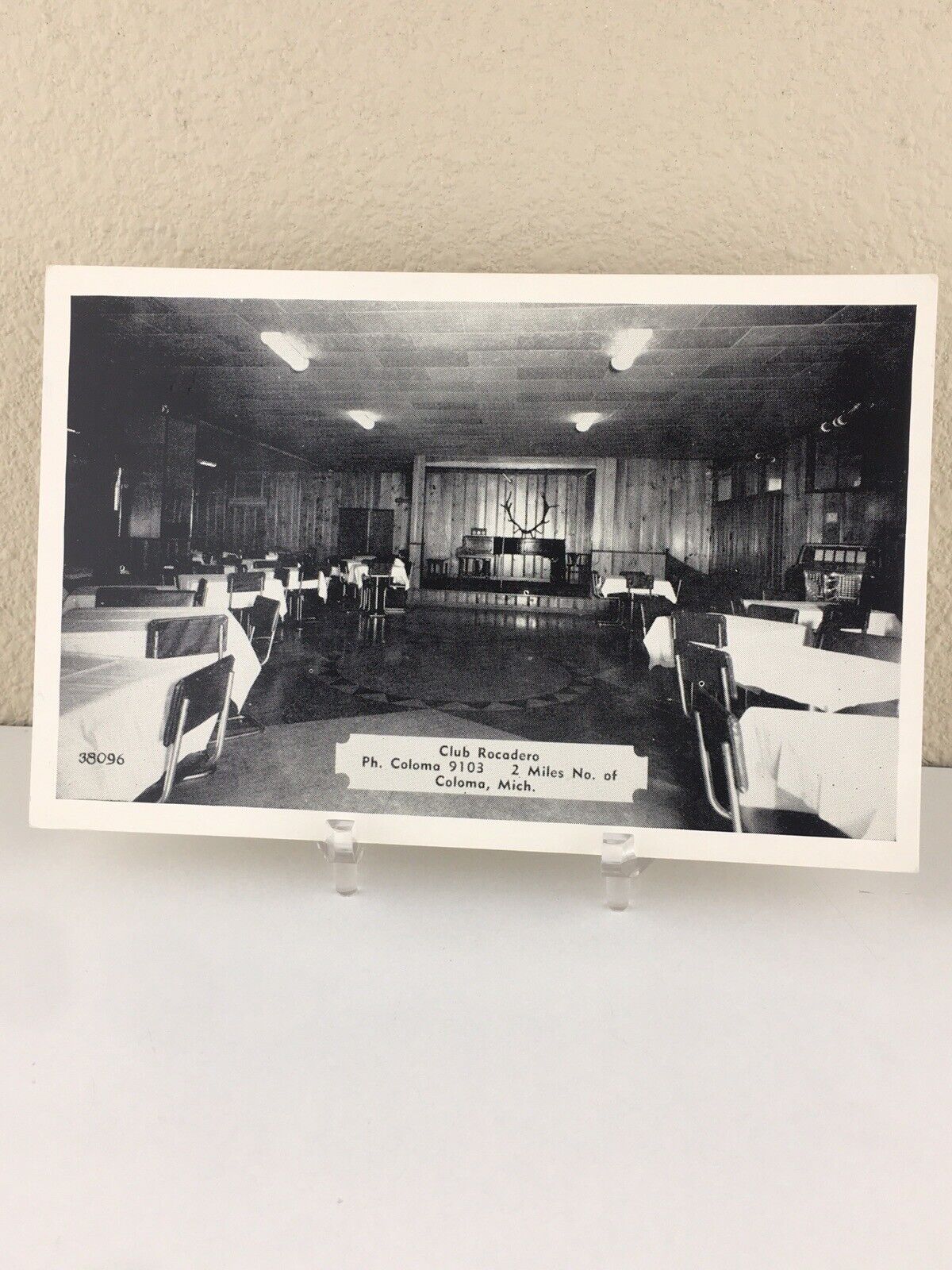 Vintage Silvercraft Post Card Club Rocadero Paw Paw Lake Waterfront Restaurant