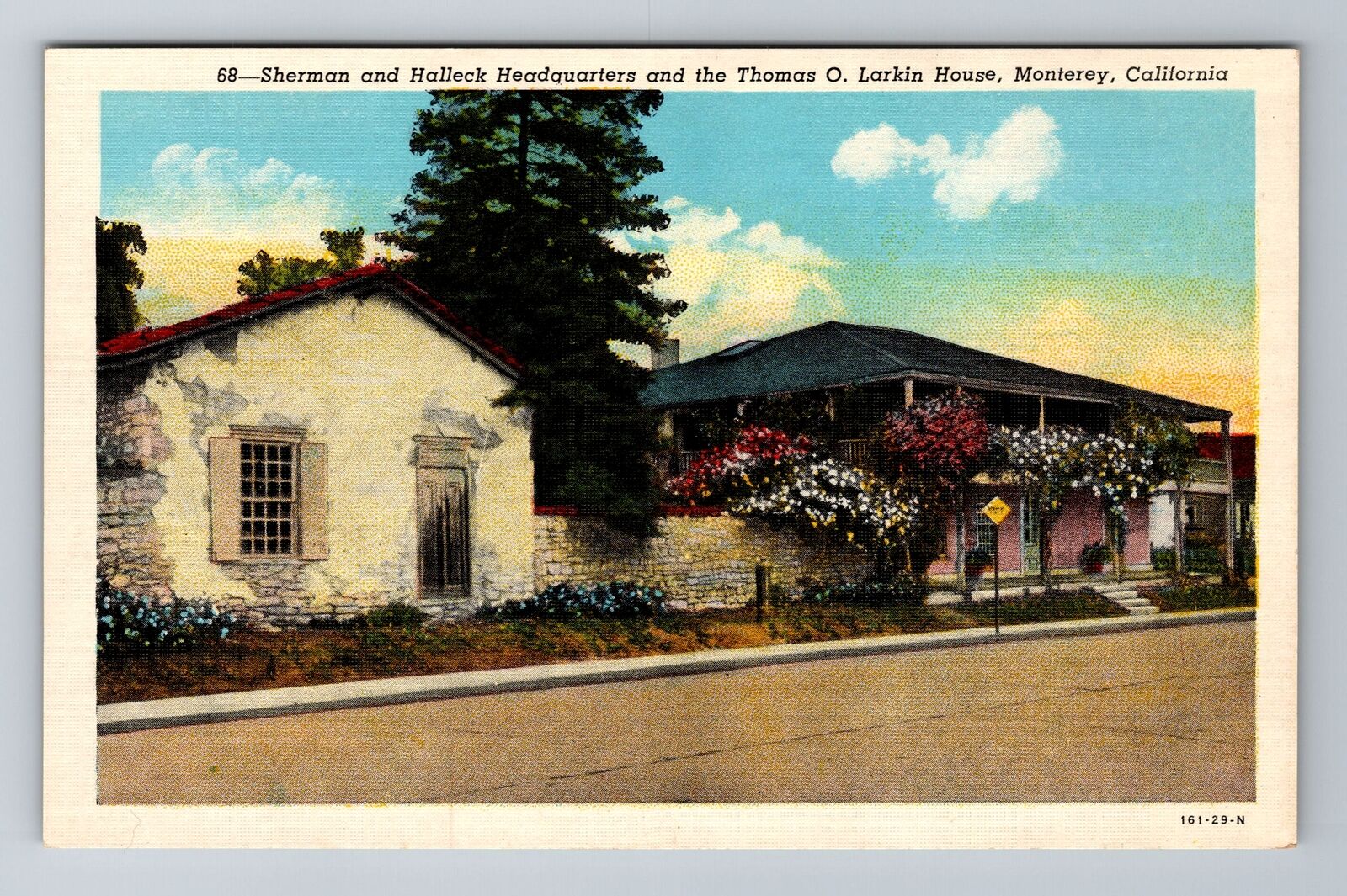 Monterey CA-California, Sherman, Holleck Headquarters, Antique Vintage Postcard