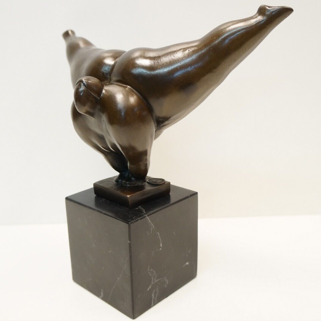 Modern Style Statue Sculpture Dancer Acrobat Bronze Signed