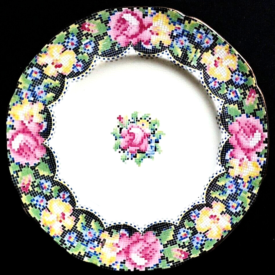 PARAGON GINGHAM ROSE Double Hallmark Bread and Butter Plate 24K Trim