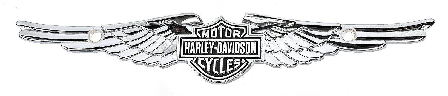 Harley Davidson Chrome Emblem Wings Axcent Accent Bar License Plate Top Frame