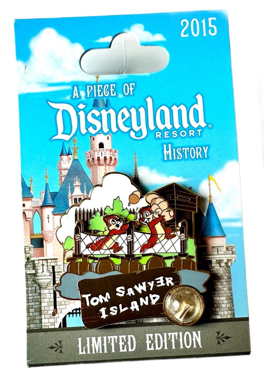 Disney Pin DLR Piece of Disneyland History Tom Sawyer Island Chip Dale LE