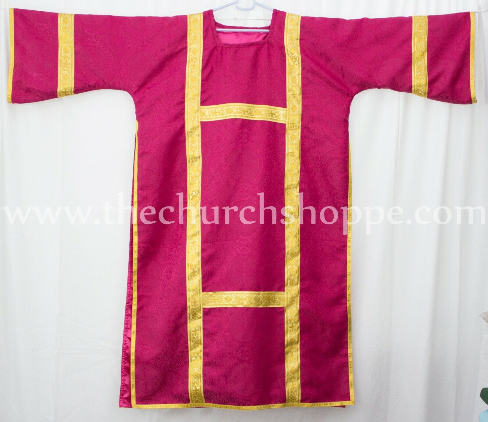 Dark ROSE vestment with Deacon's stole and maniple lined,Dalmatic chasuble