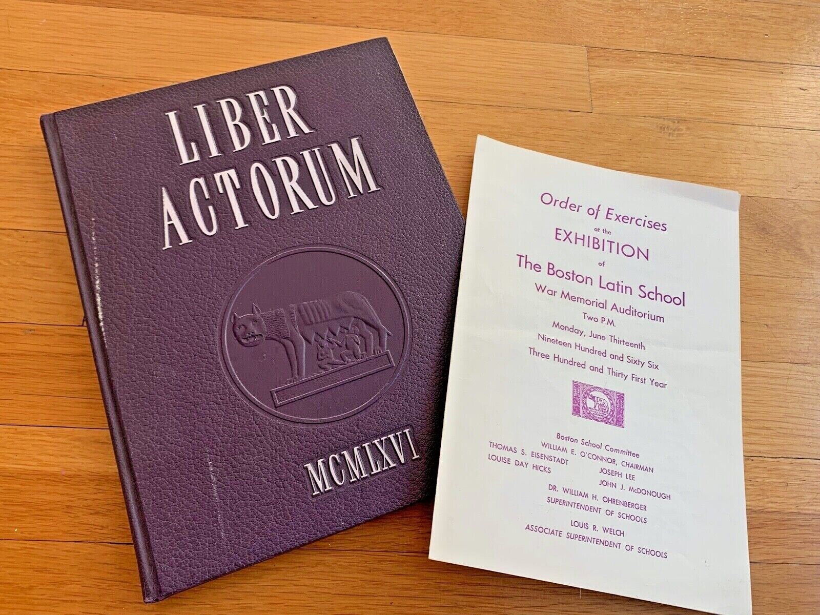 vtg 1966 Boston Latin School YEARBOOK Liber Actorum high MA book + grad program