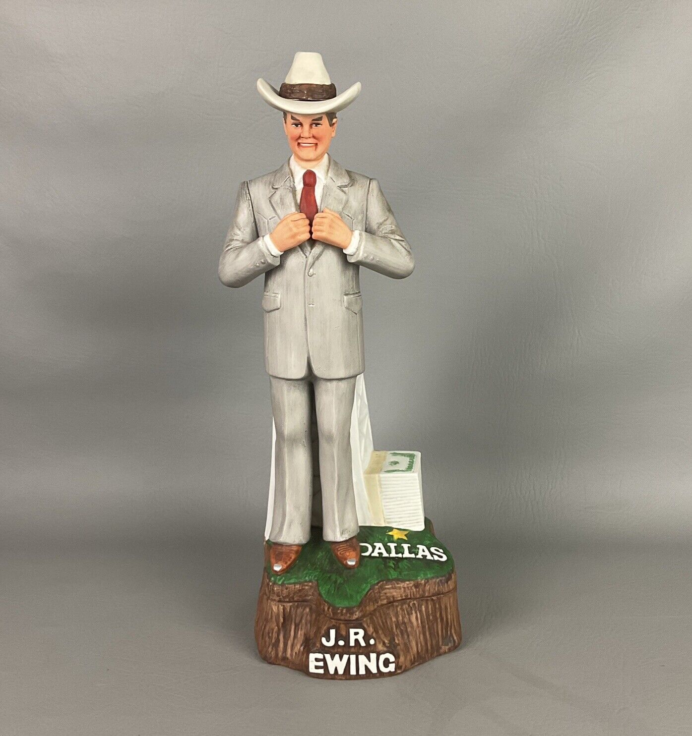 J.R EWING Whiskey Decanter from Dallas Tv show empty music box works