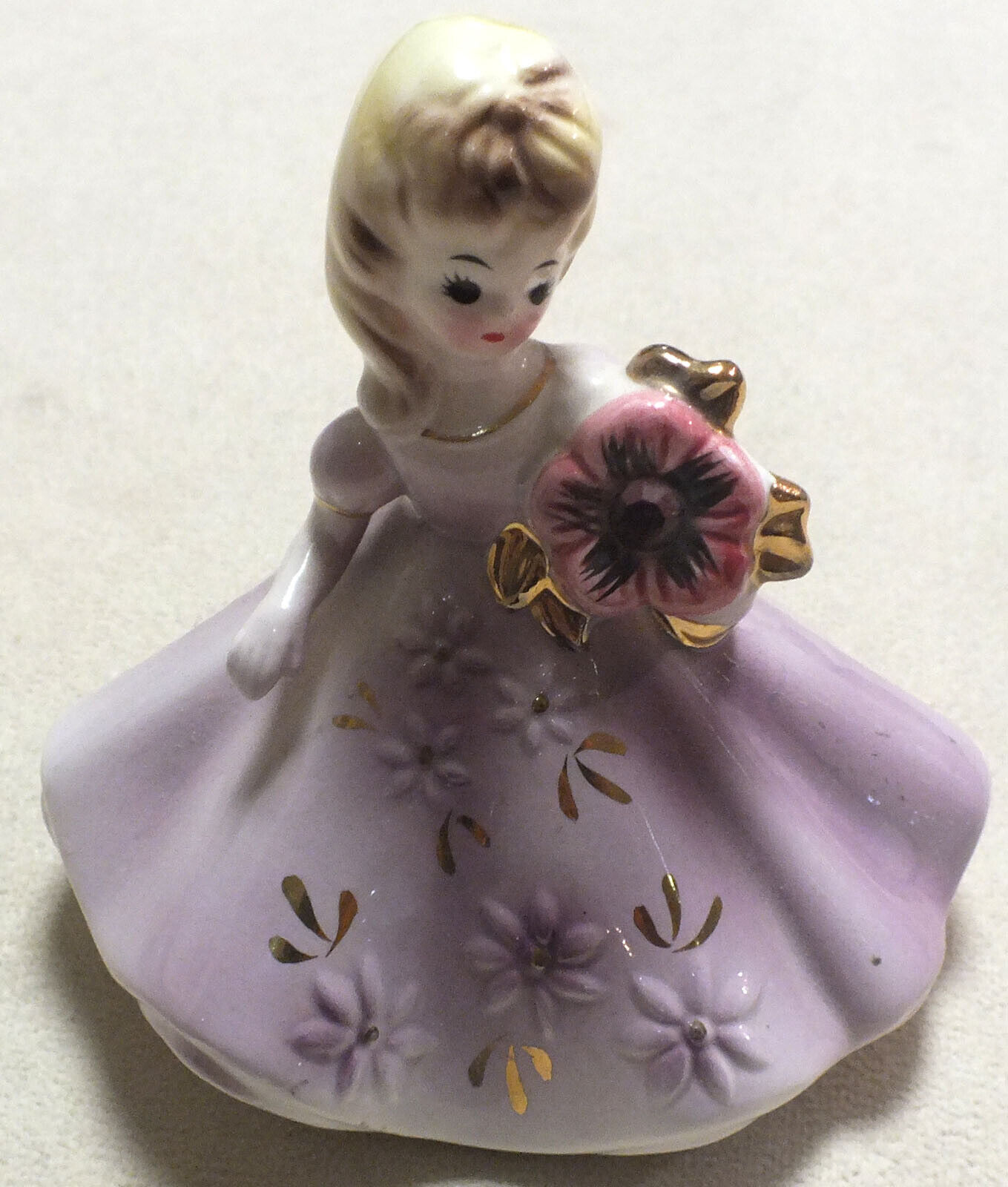 Rare Vintage Josef Originals Girl with Flower Figurine