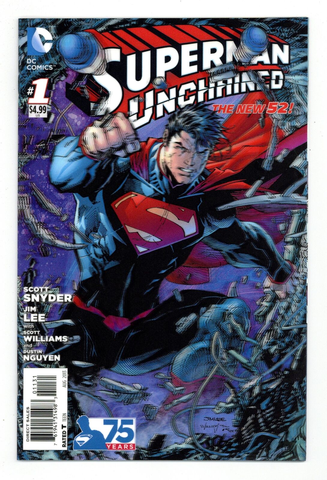 Superman Unchained #1 Lee Lenticular Variant FN 6.0 2013