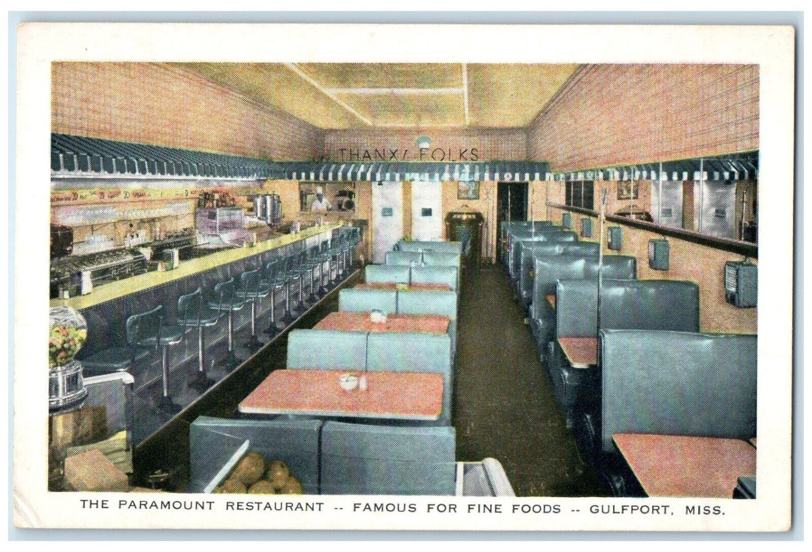 c1960's The Paramount Restaurant Gulfport Mississippi MS Vintage Postcard