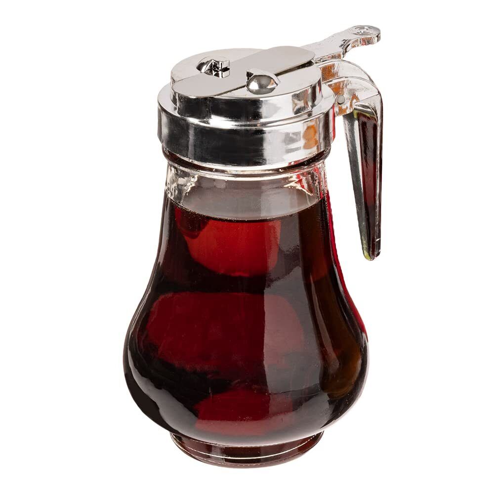 8oz Glass Syrup Dispenser - No-Drip Pourer for Maple Syrup Honey Condiments
