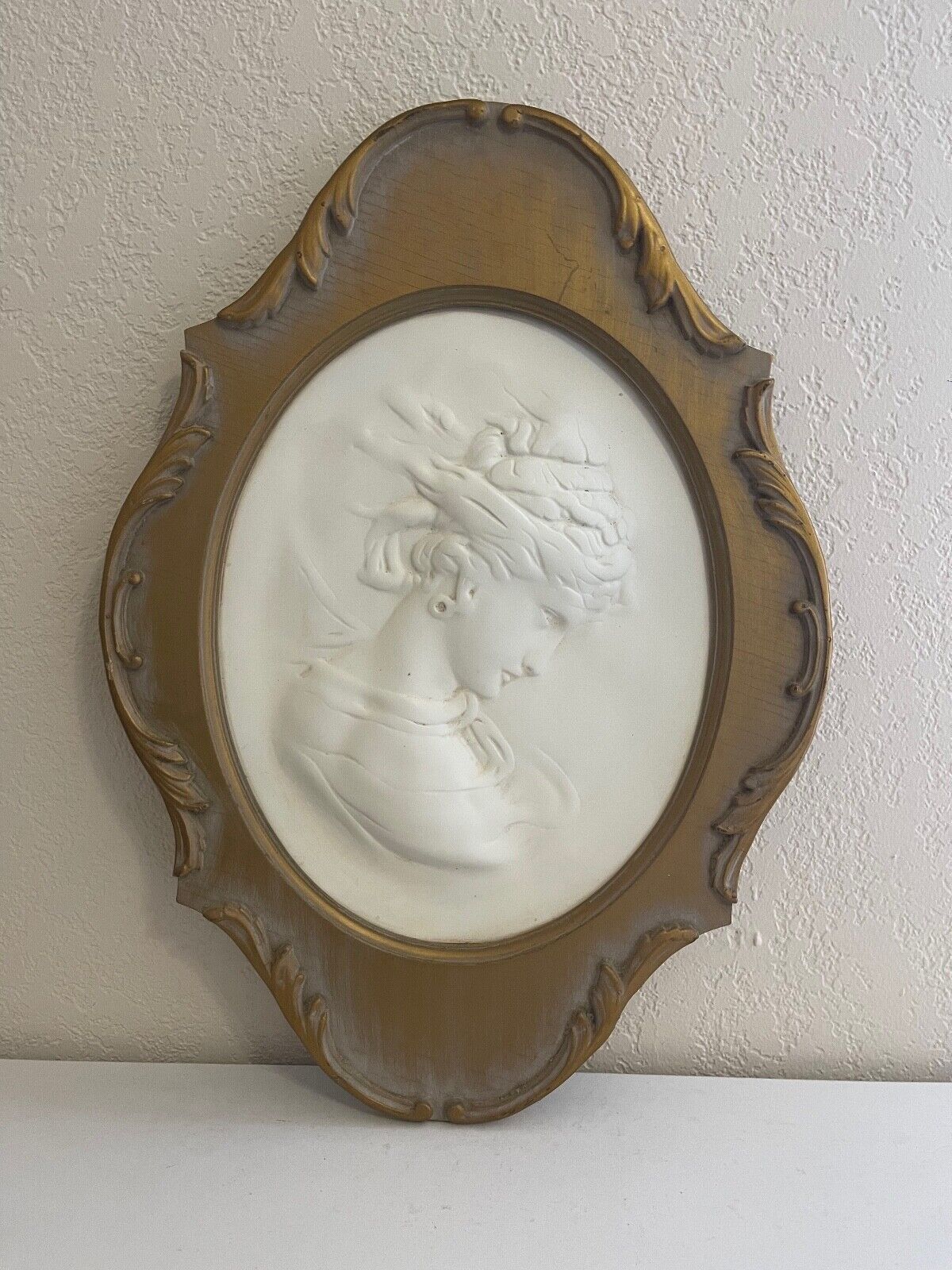 Wall Art East / West Wind Woman Facing Right Framed Relief