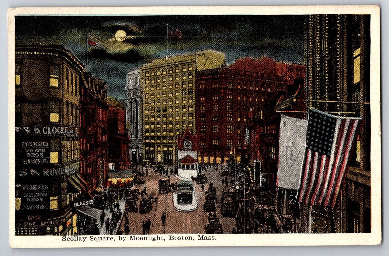 Scollay Square, by Moonlight, Boston, Mass. Boston Massachusetts MA Metropolitan