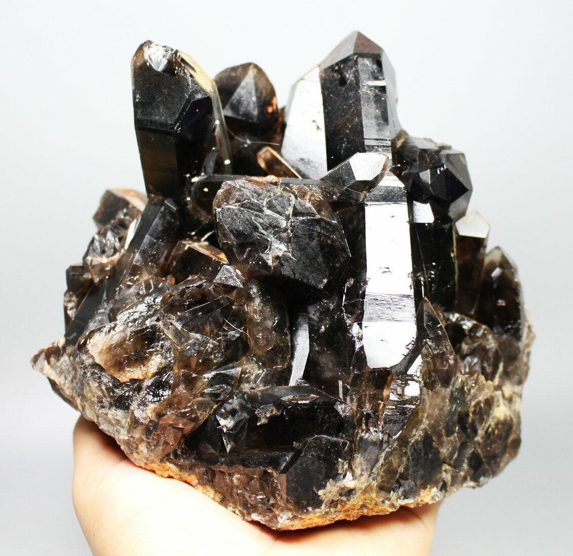4.05lb Natural Rare Beautiful Black QUARTZ Crystal Cluster Mineral Specimen
