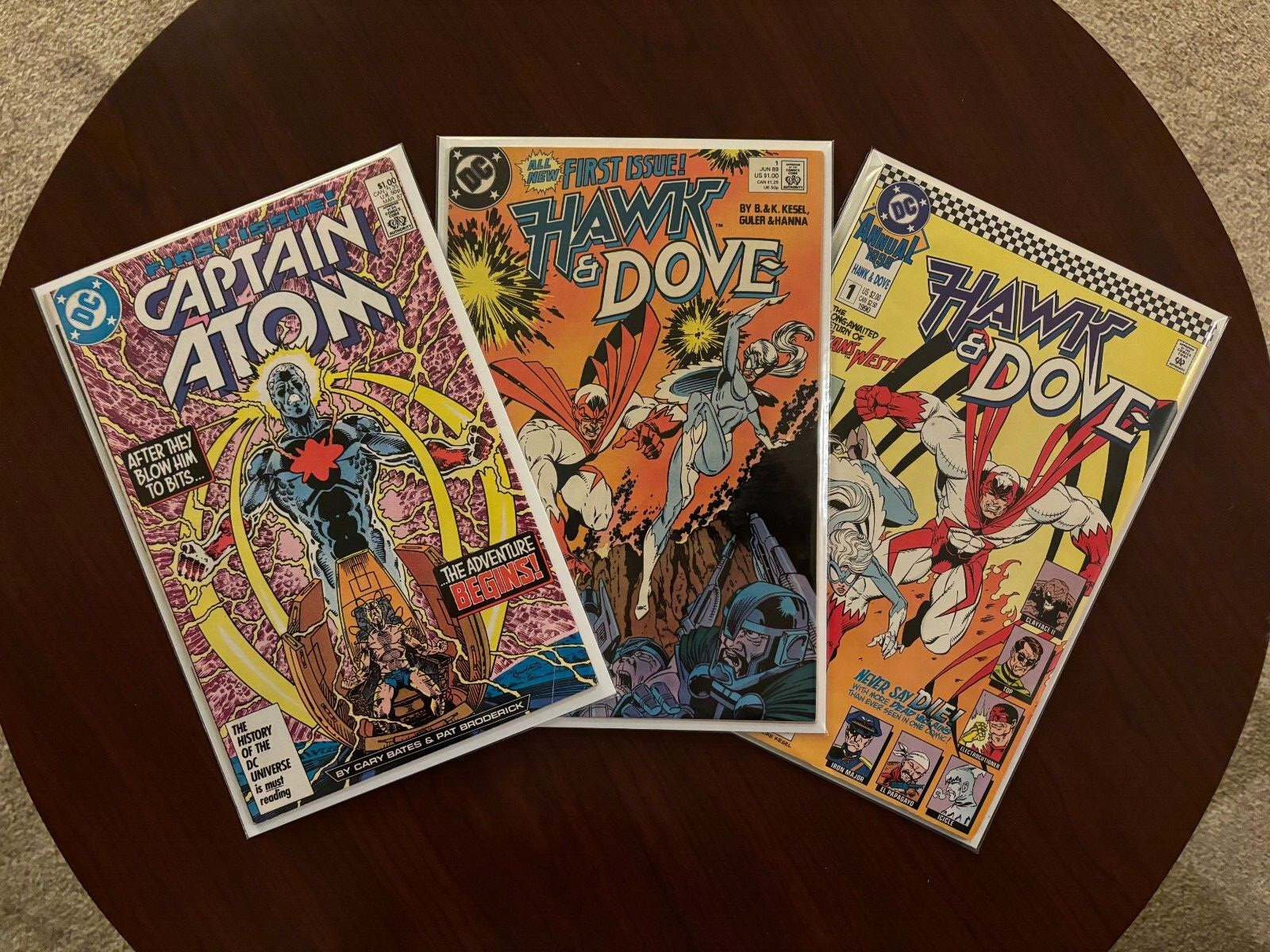 (Lot of 3 #1 DC Comics) Captain Atom #1 Hawk & Dove #1 & Hawk & Dove Annual #1