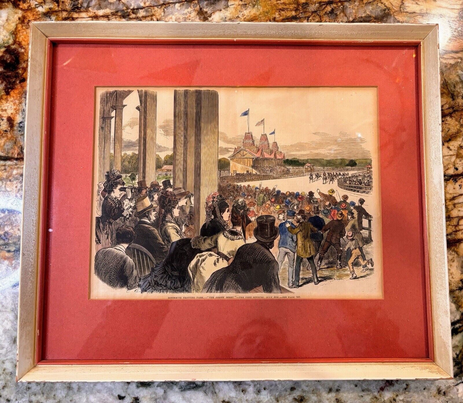 Framed Frank Leslie’s Illustrated The Jersey Derby 1873