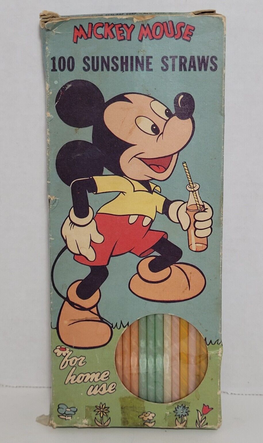 Vintage Mickey Mouse Sunshine Straws Walt Disney Collectible Drinking