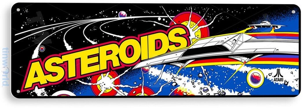 Asteroids Arcade Sign, Classic Arcade Game Marquee, Game Room Tin Sign A225