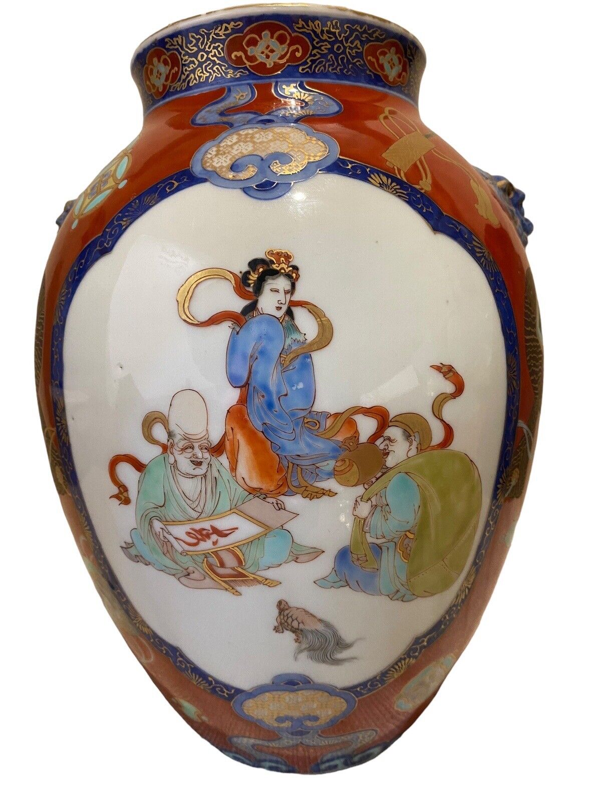 Vtg Japan Imari Vase  Blue Red Gold  Ed Period 1880-1900 Appraisal available