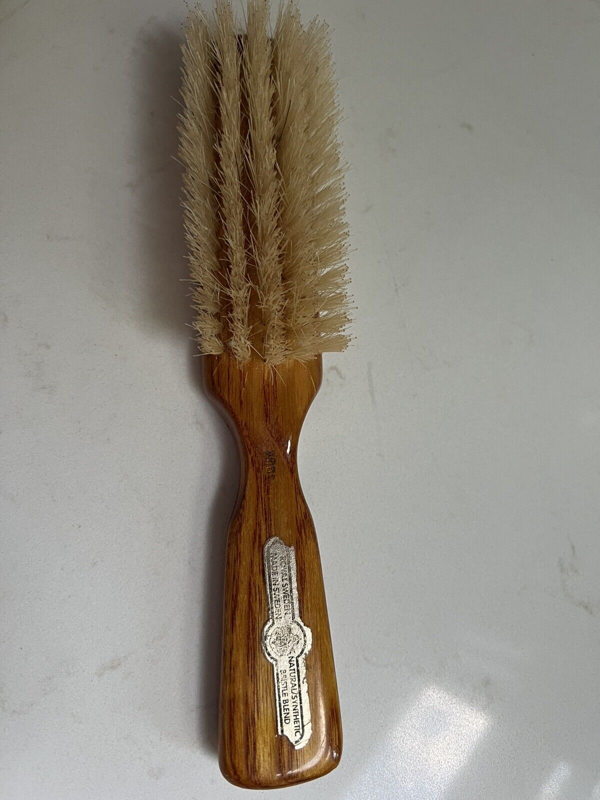 Vintage Royal Sweeden Natural Bristle Brush Wooden Handle 8” 80s 90s Hair
