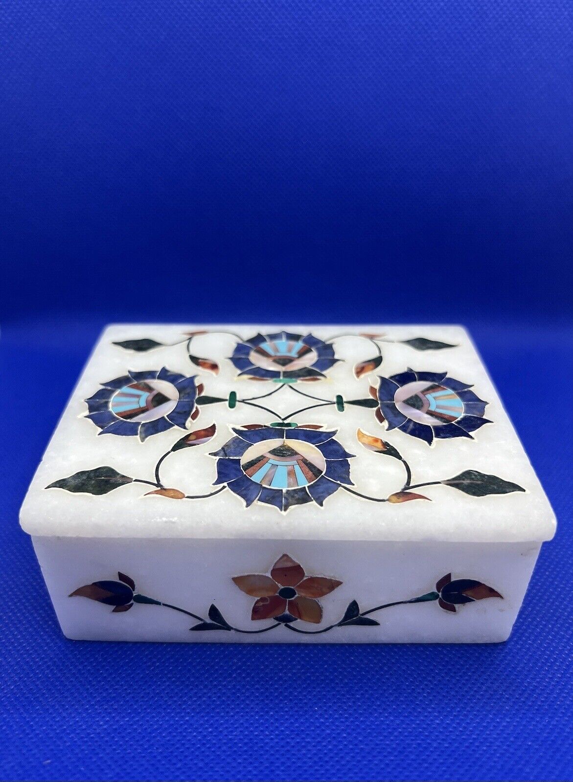 4×3 inches White Marble Inlay Storage Box /Trinket Box #Free Shipping