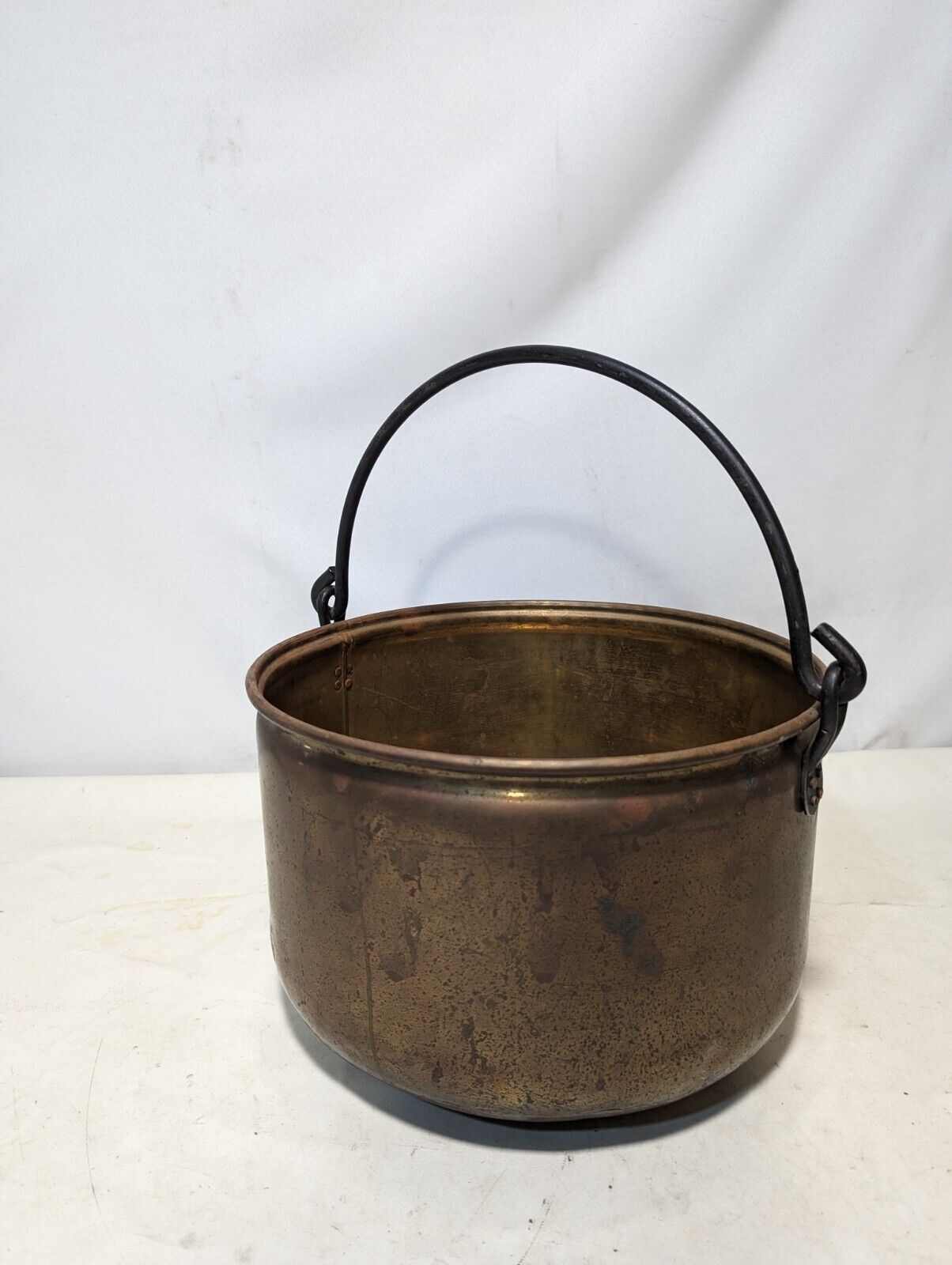 Handmade Fireplace Kettle \\ Cauldron, Copper and Brass  9\
